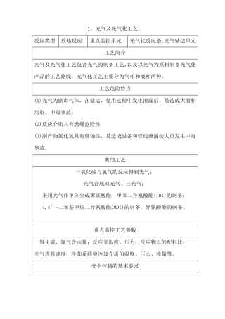 0718种重点监管危险化工工艺