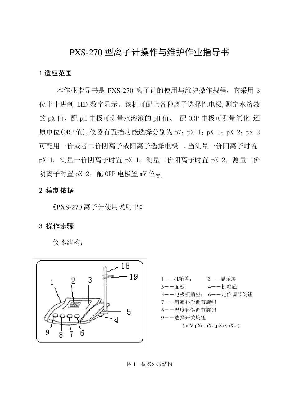 08-PXS-270型离子计作业指导书_第1页