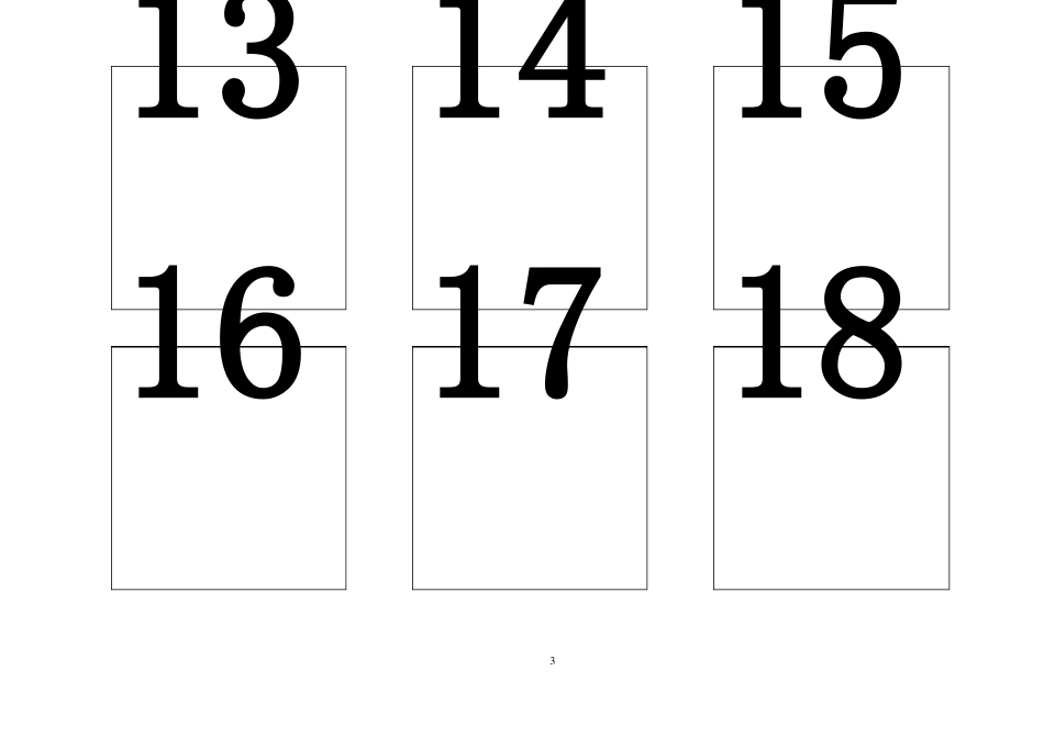 100数字卡片A4打印75057_第3页