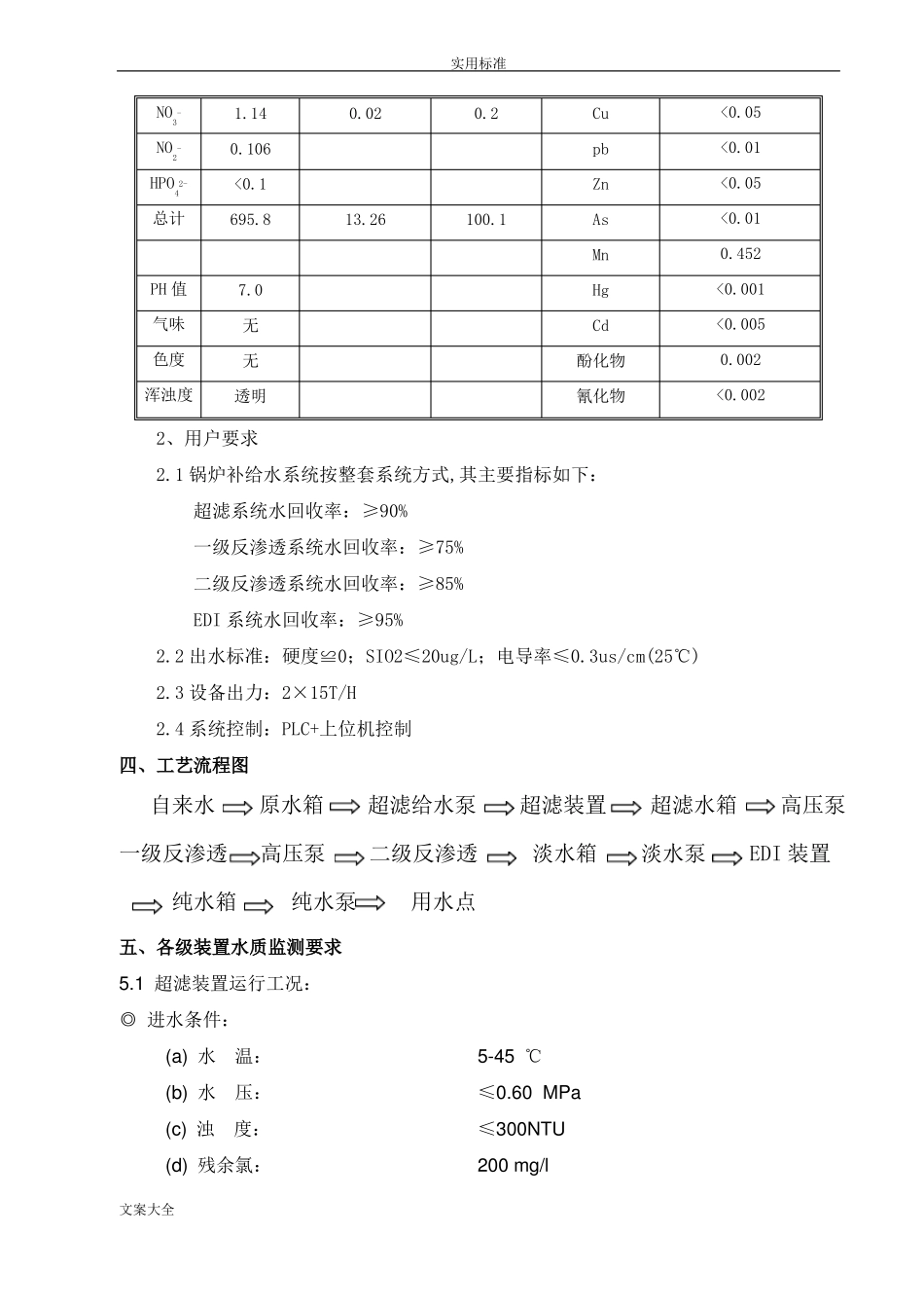 15T超滤+反渗透+EDI方案设计_第3页