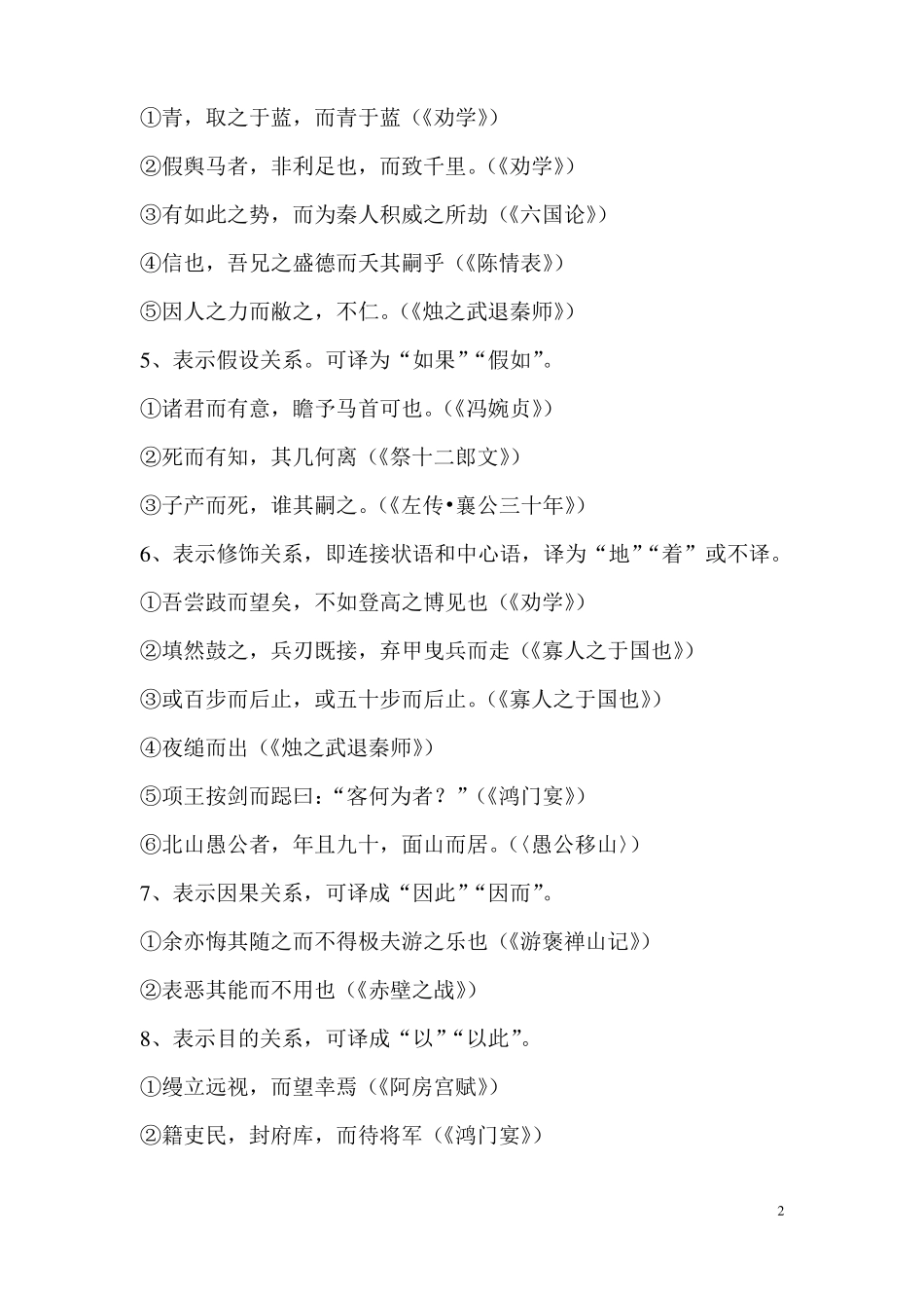 18个文言虚词用法归纳及课文例句_第2页