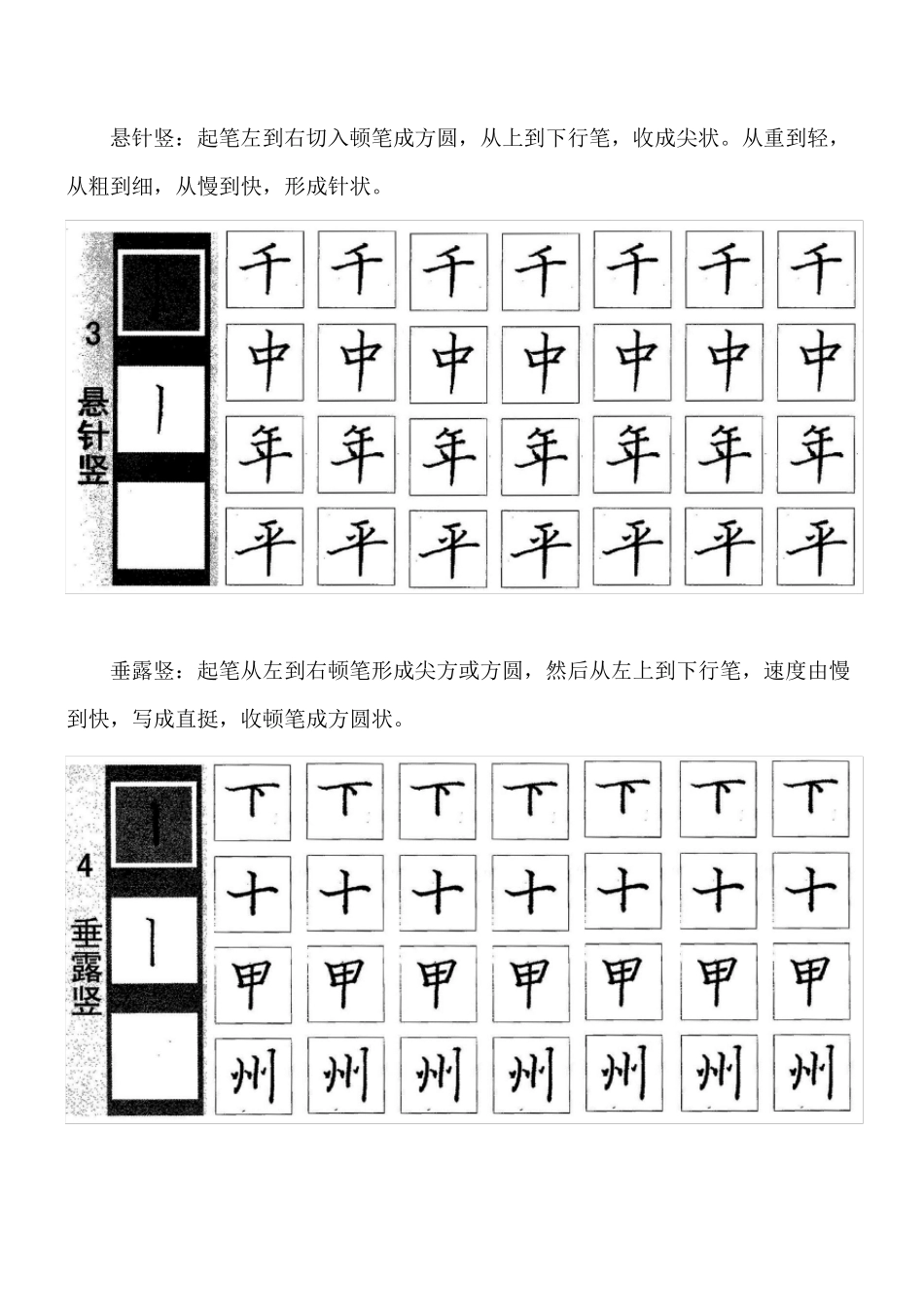 1、硬笔书法一次性临摹模板教程：灵飞经基本笔画_第3页