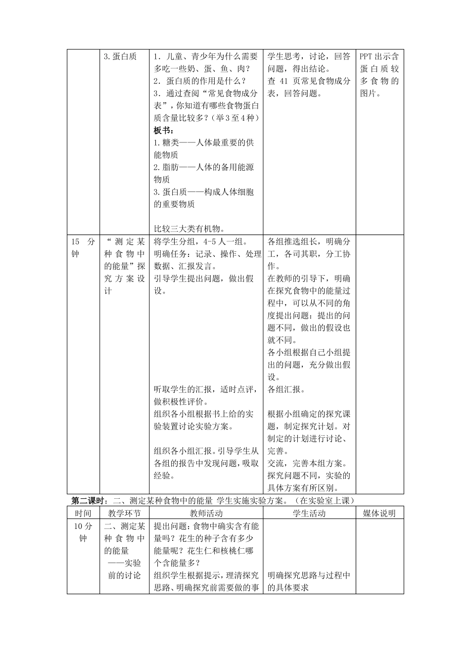 1食物中的营养物质教学设计精_第3页