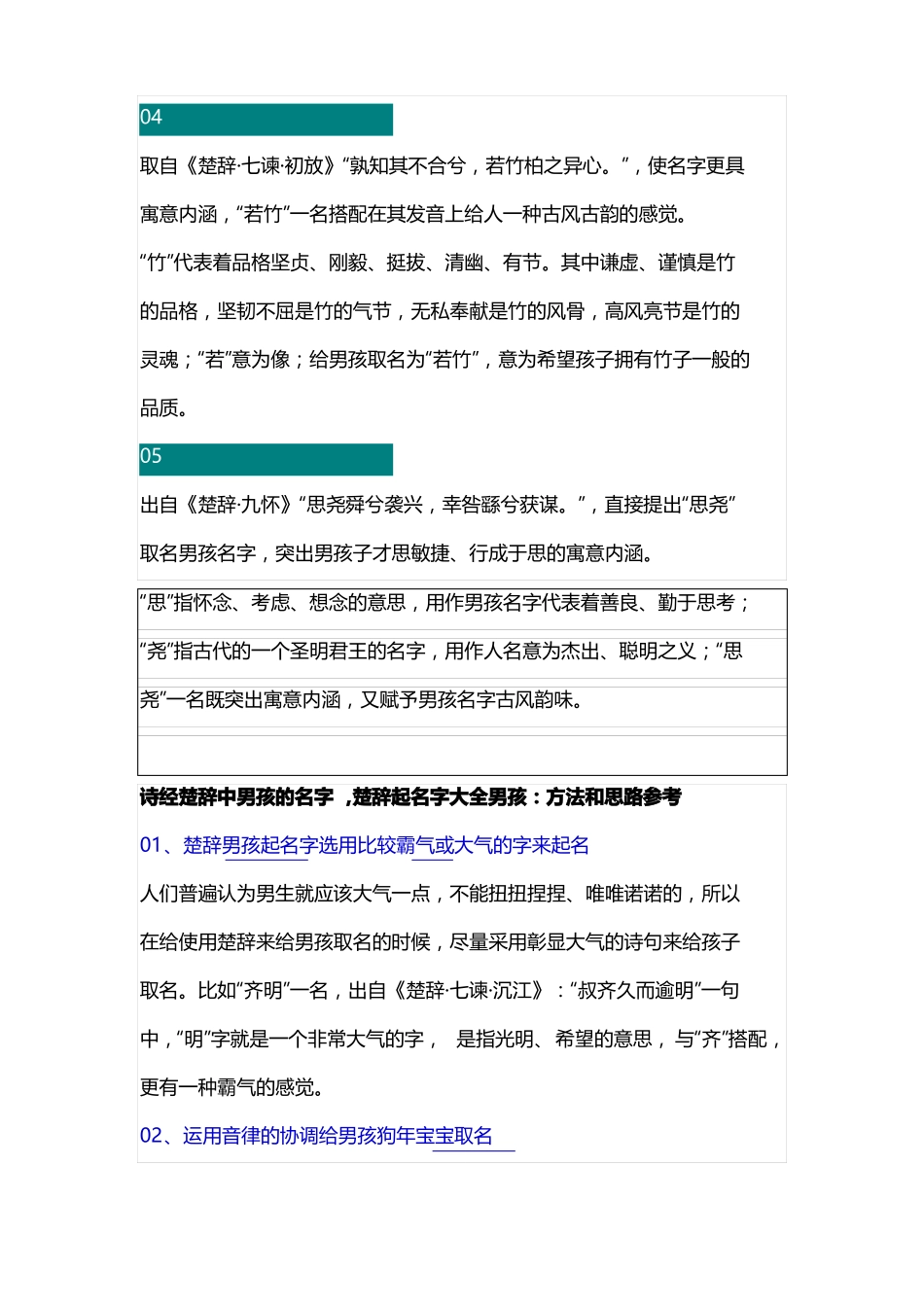 2000个男孩诗经楚辞的名字_第2页