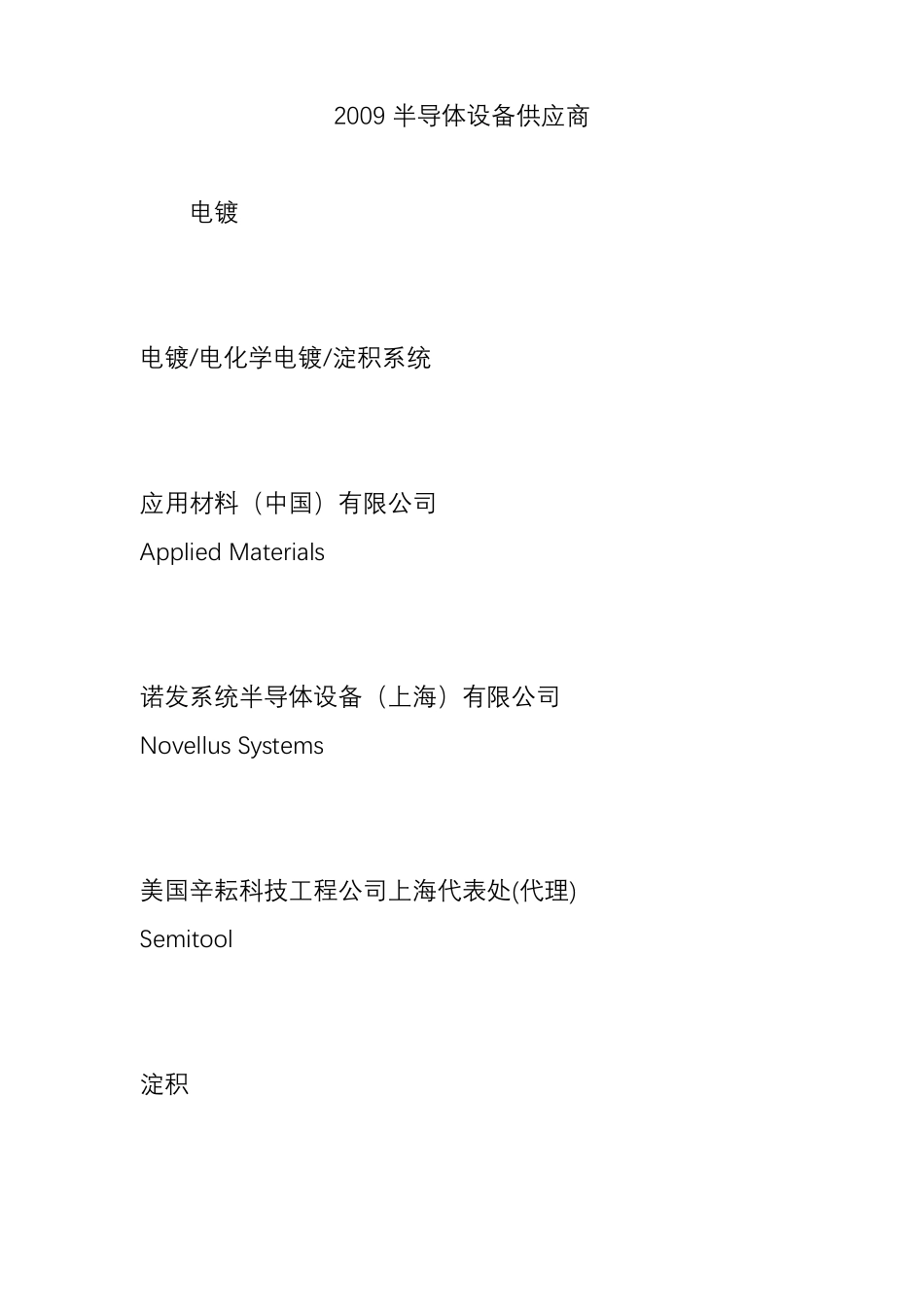 2009半导体设备供应商_第1页