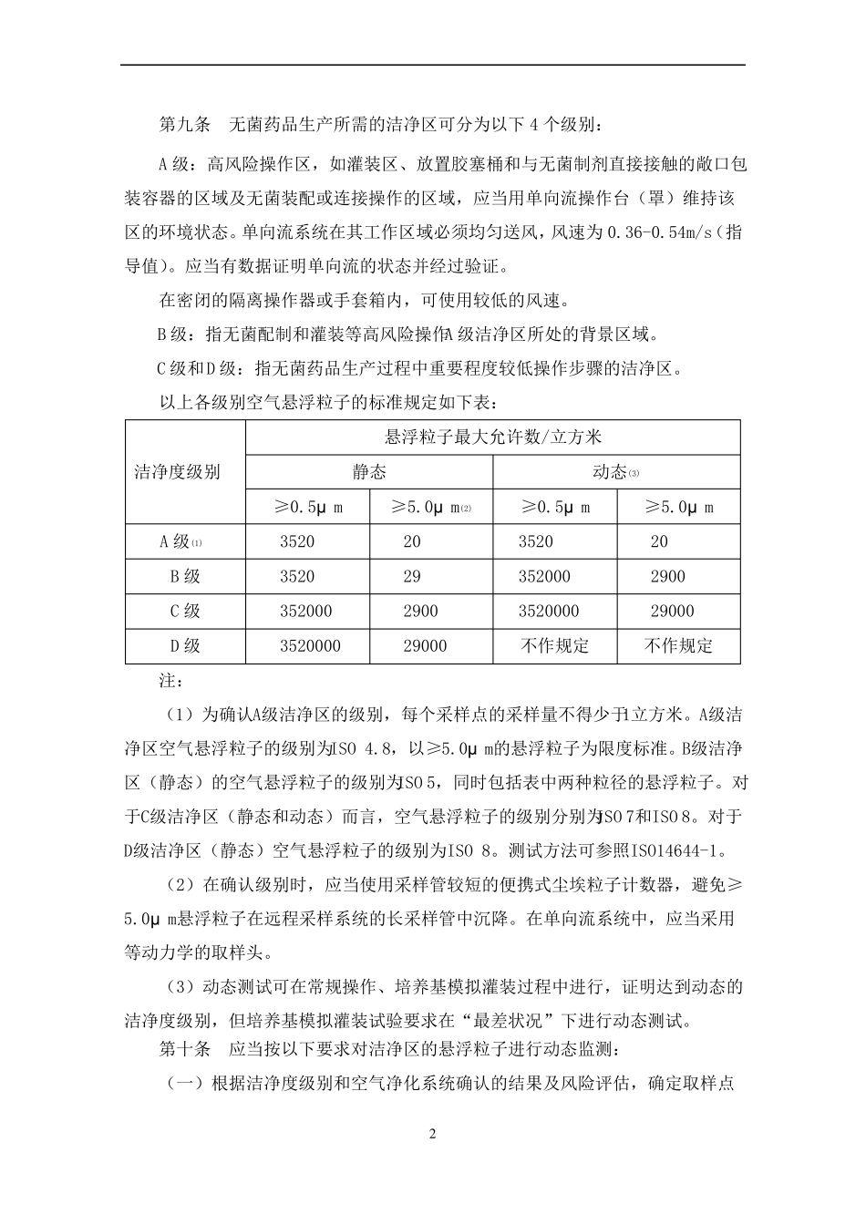 2010年版GMP无菌药品附录_第2页