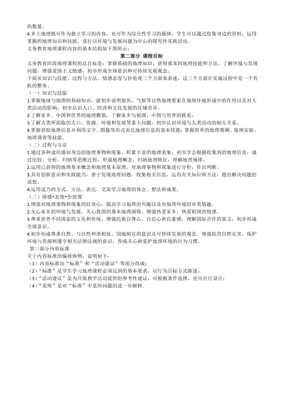 2011版初中地理新课程标准_第2页