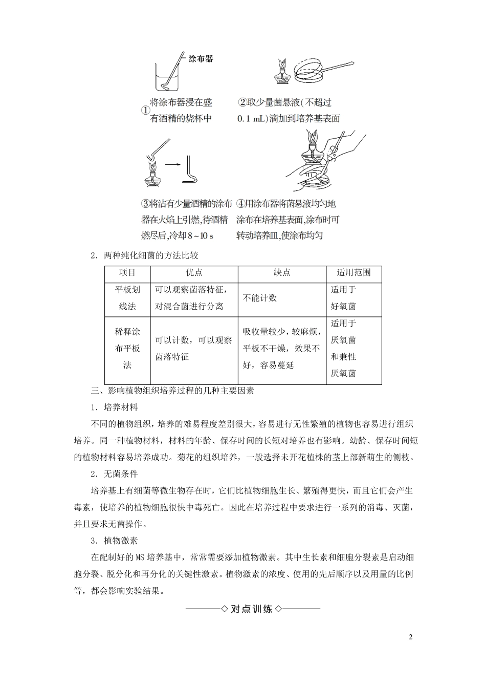 2012017学年高中生物无菌操作技术实践微专题突破选修1讲义_第2页