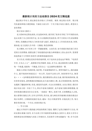 统计局实习总结报告2024范文精选篇