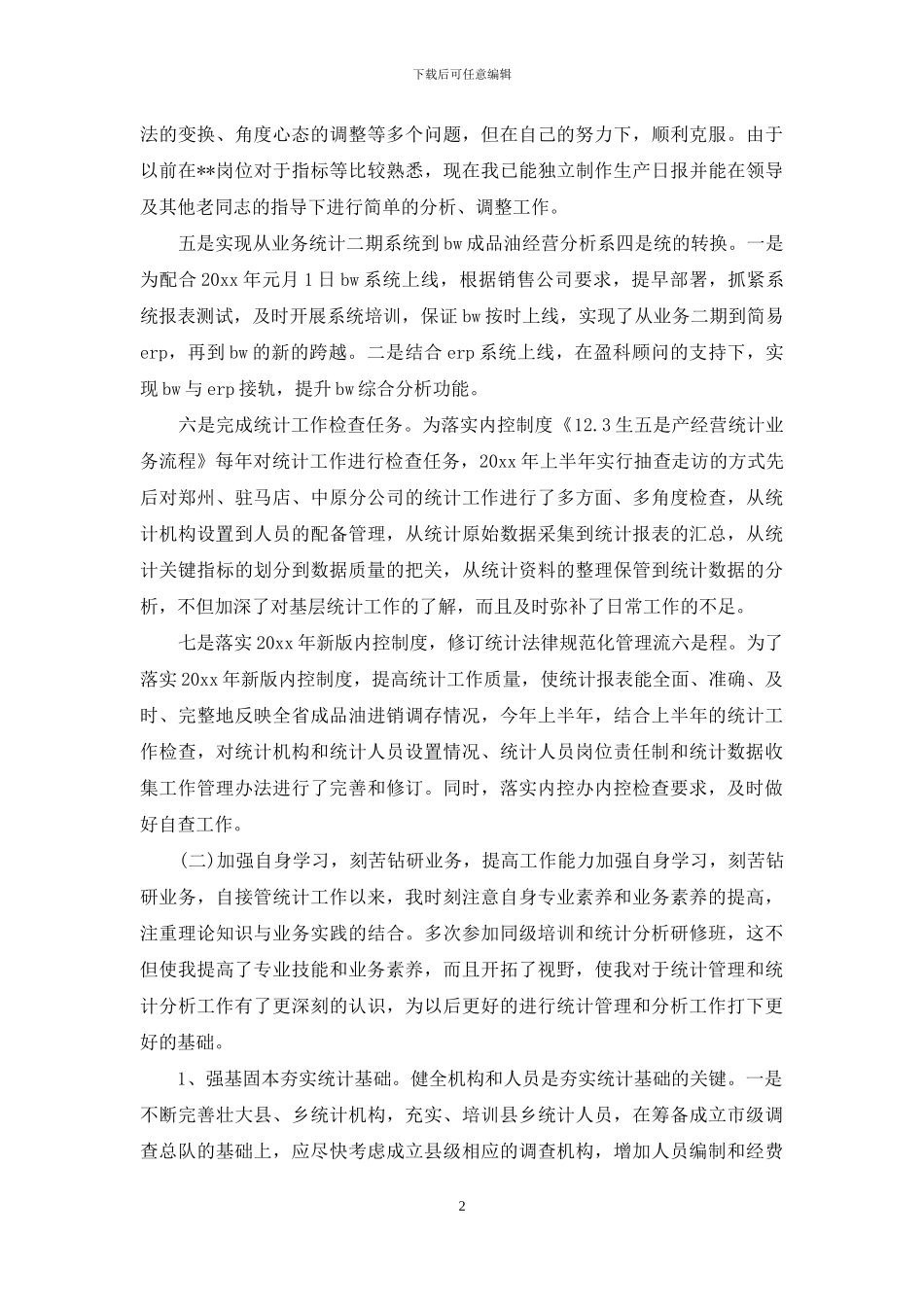 统计个人工作总结_第2页