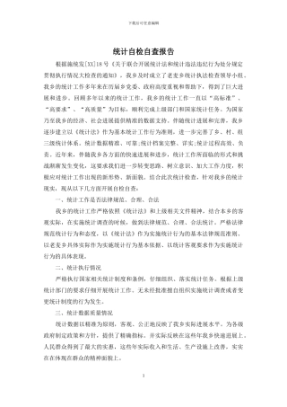 统计自检自查报告