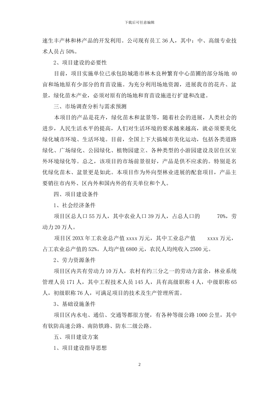 绿化花卉基地项目建议书_第2页