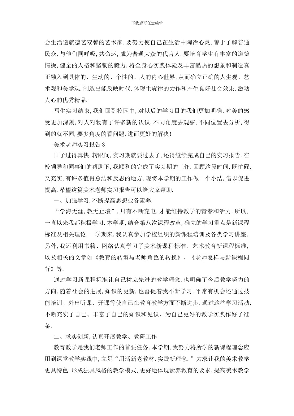 美术教师2024实习总结报告_第3页