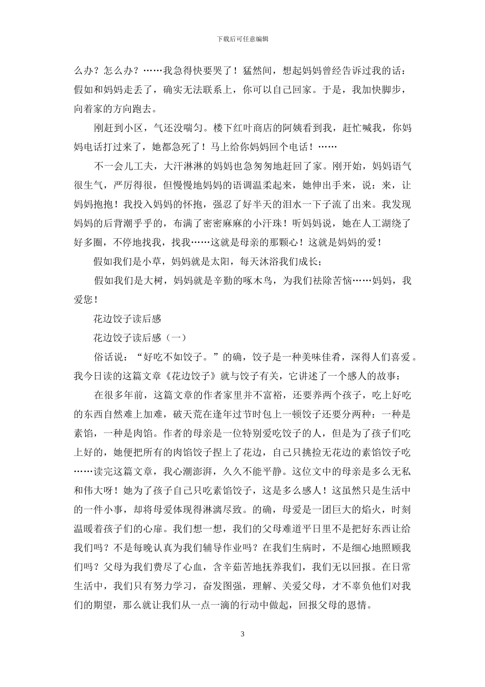 花边饺子读后感_第3页