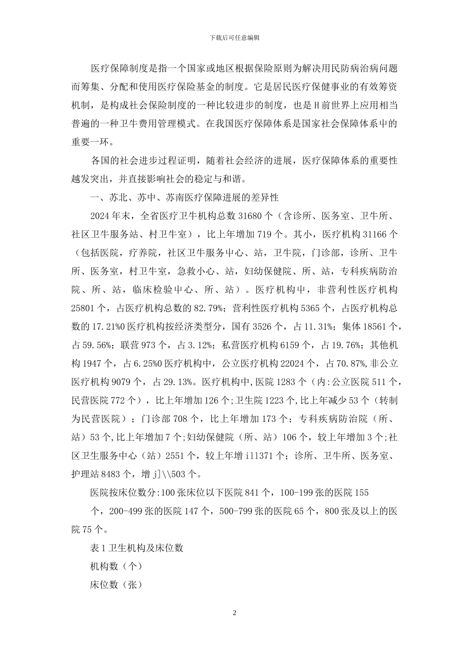 苏北苏中苏南在医疗保障方面发展差异及其取得成效和对策建议_第2页