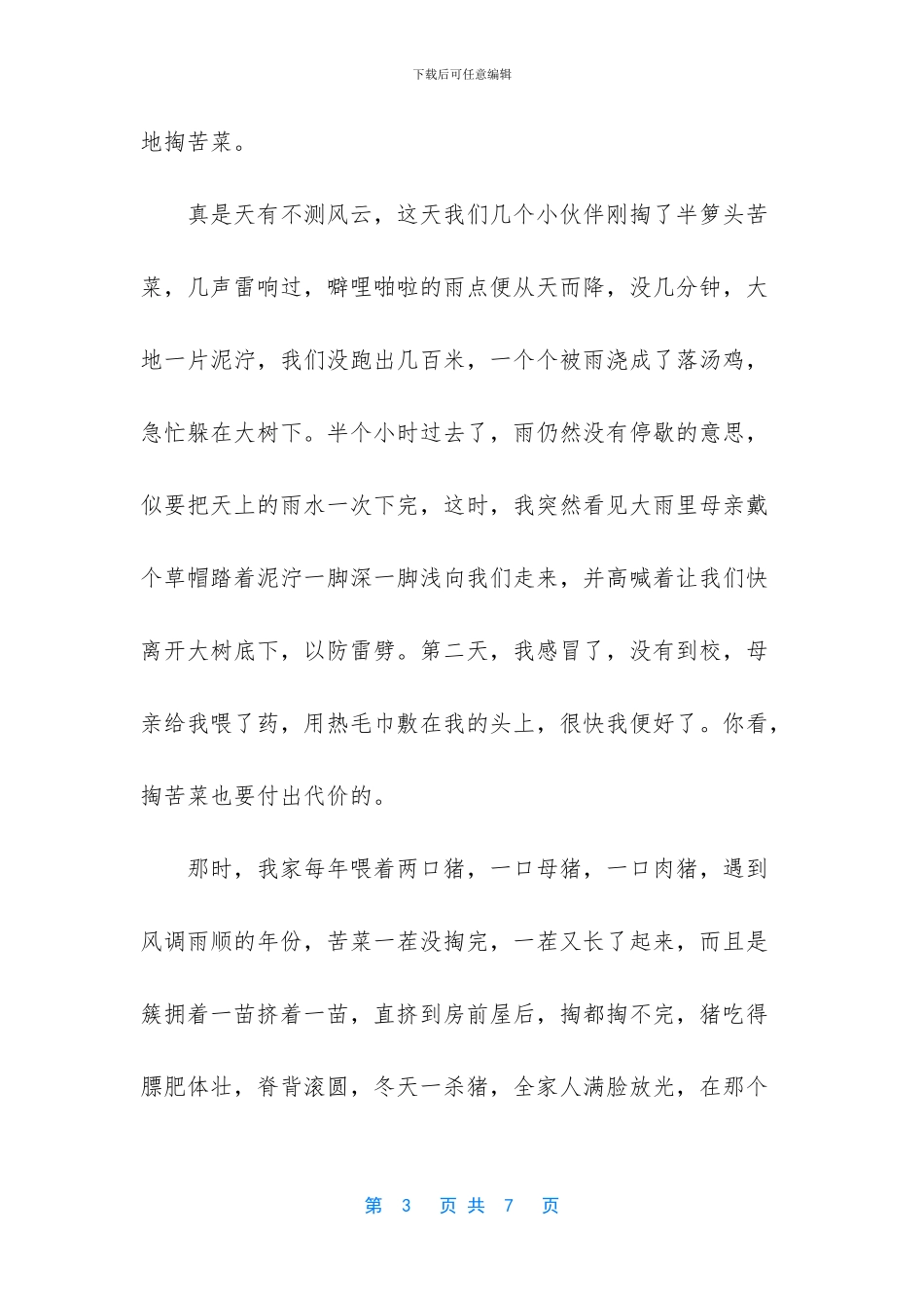 苦菜也是一道美味佳肴散文_第3页