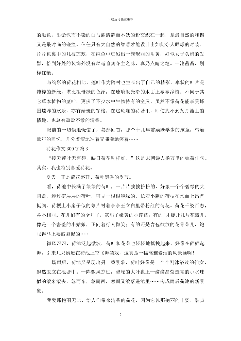 荷花作文300字四篇_第2页