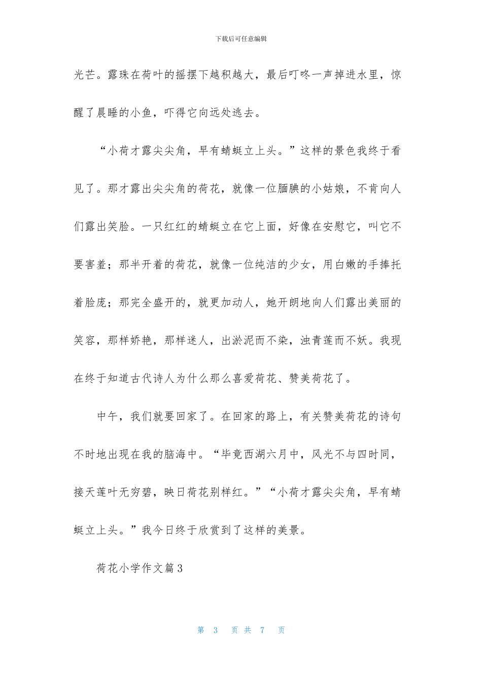 荷花小学作文汇总5篇_第3页