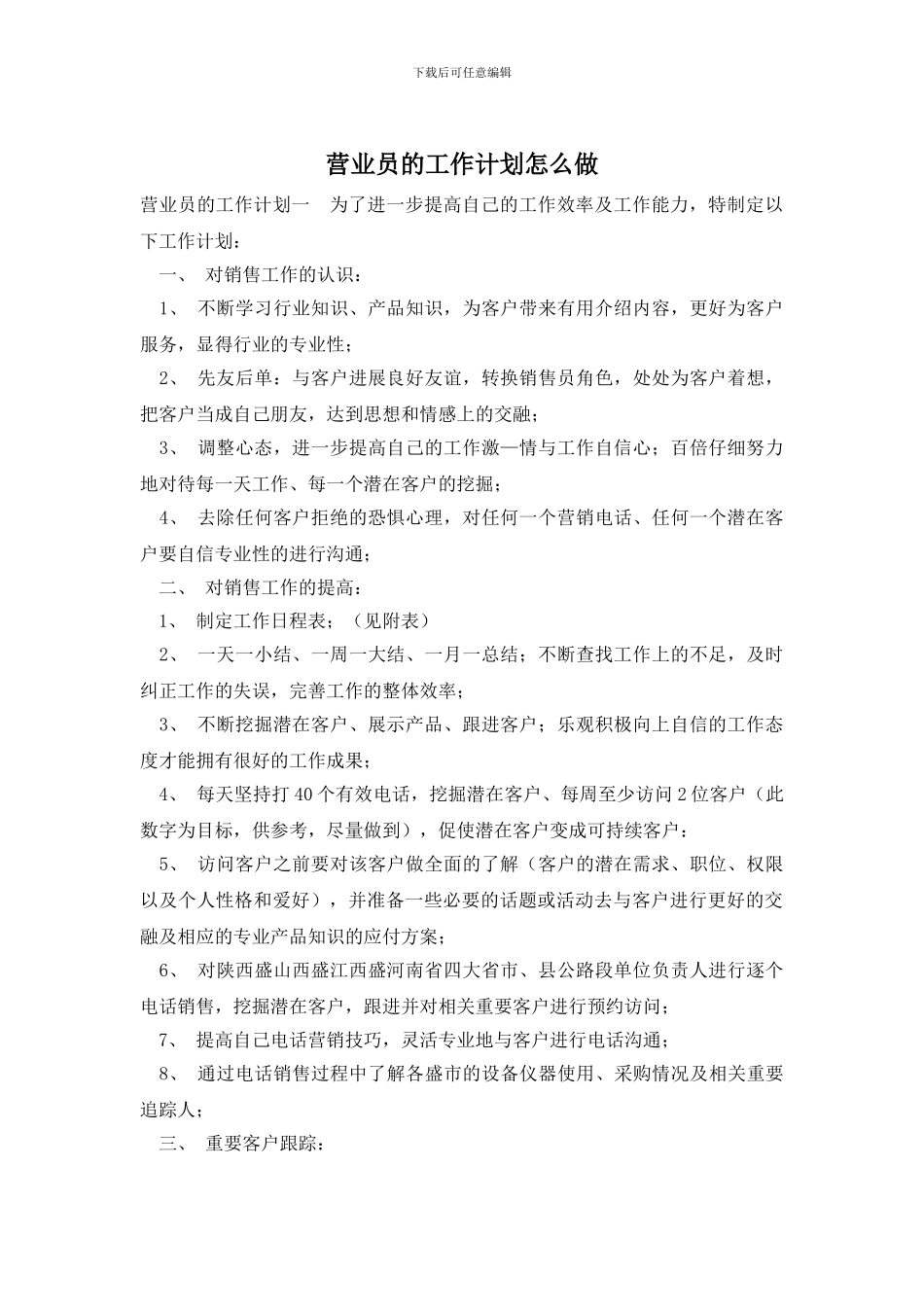 营业员的工作计划怎么做_第1页