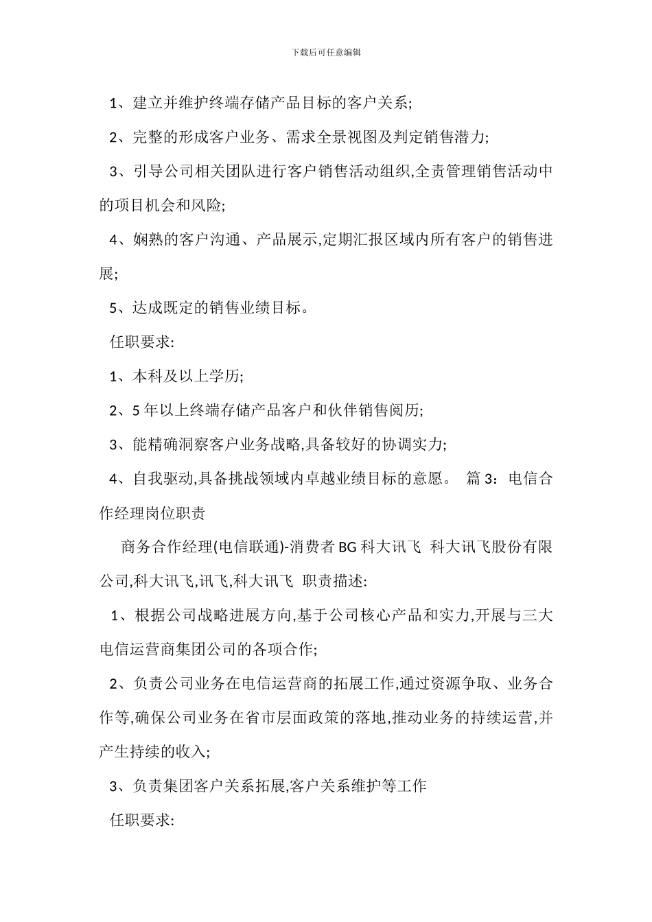 营销经理电子商务岗位职责_第2页