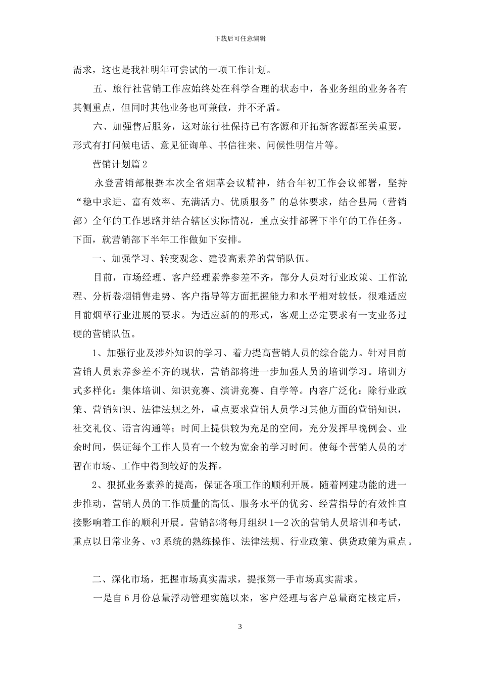 营销计划汇编八篇_第3页