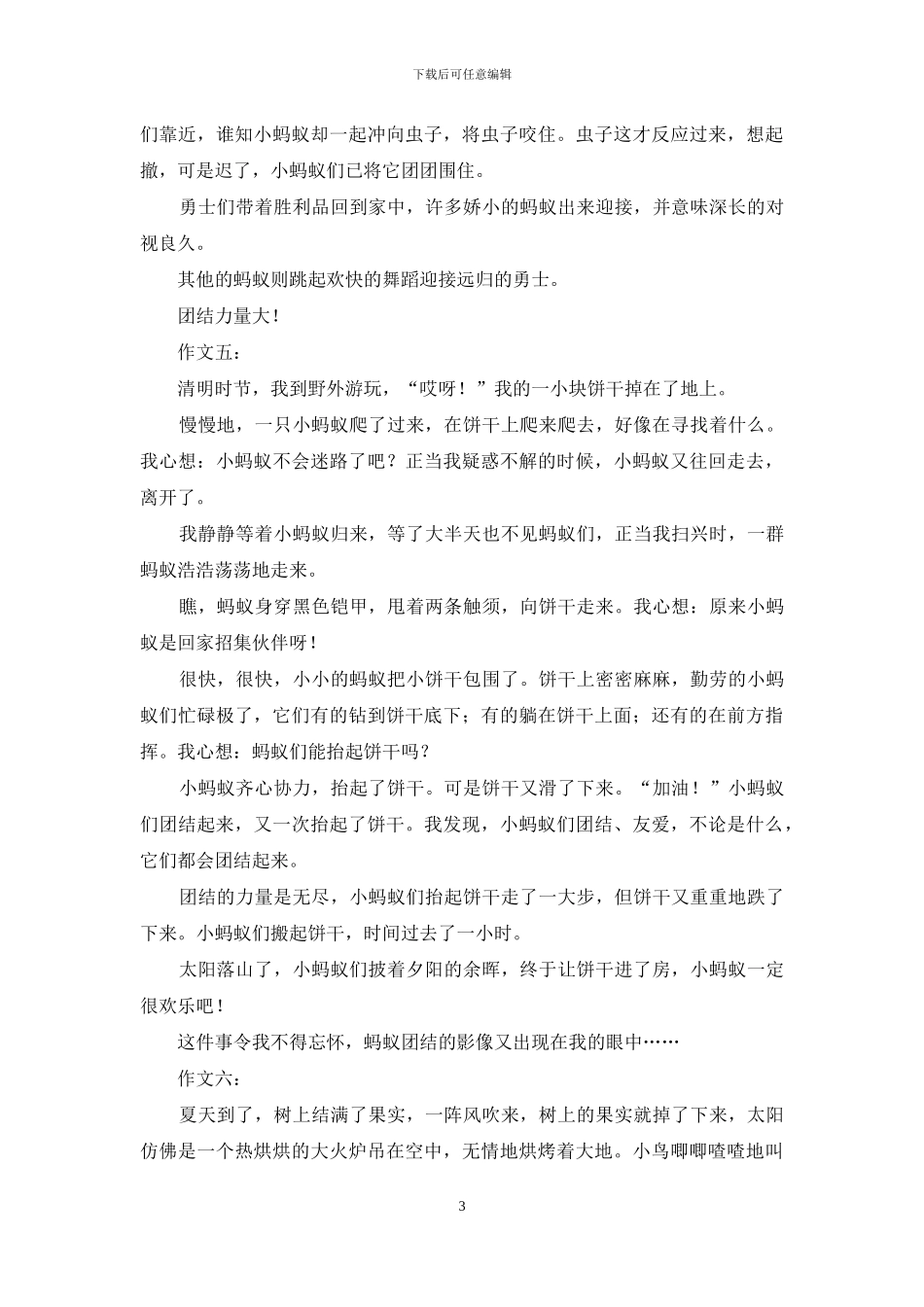 蚂蚁团结的作文_第3页