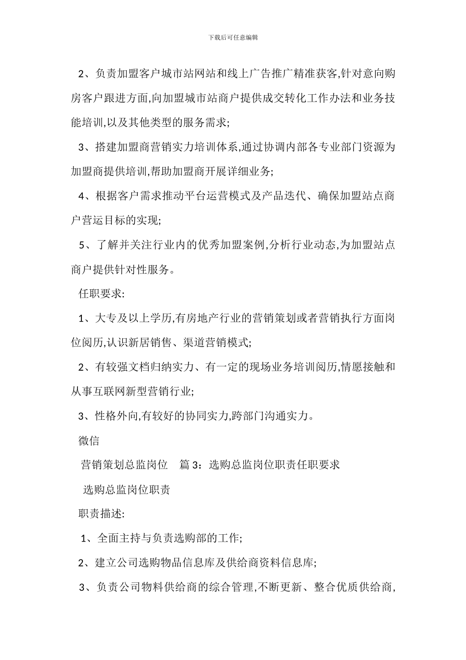 行业营销总监岗位职责任职要求_第2页