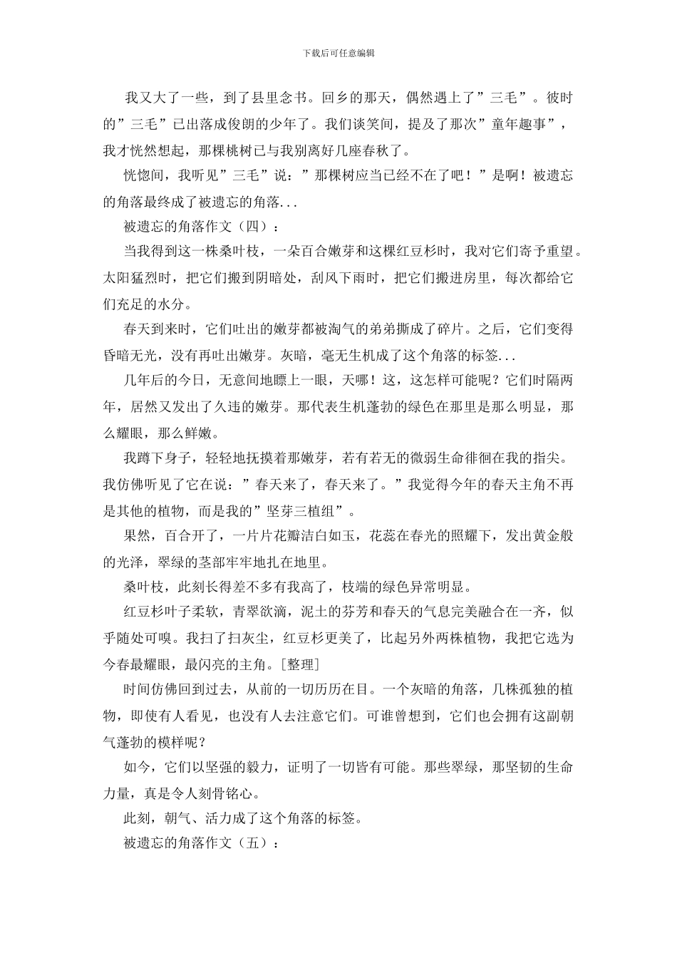 被遗忘的角落作文20篇_第3页