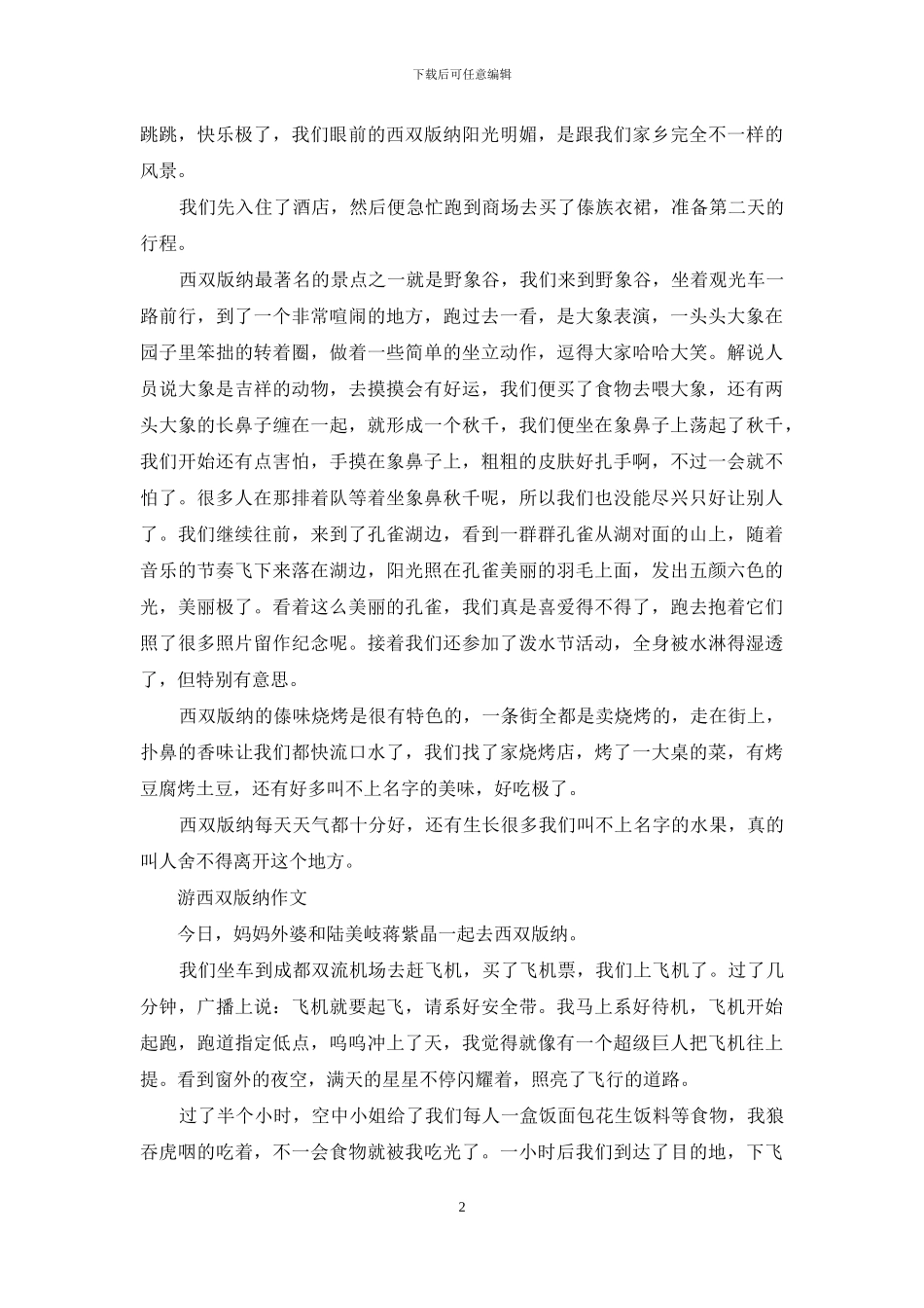 西双版纳的冬天作文_第2页