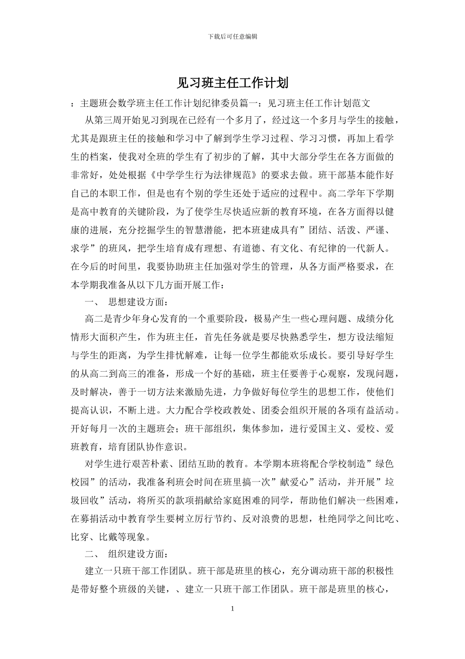 见习班主任工作计划_第1页