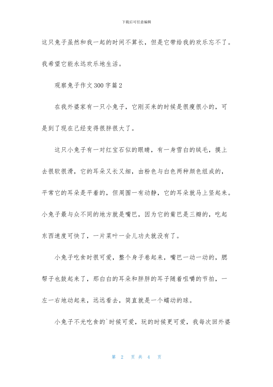观察兔子作文300字三篇_第2页