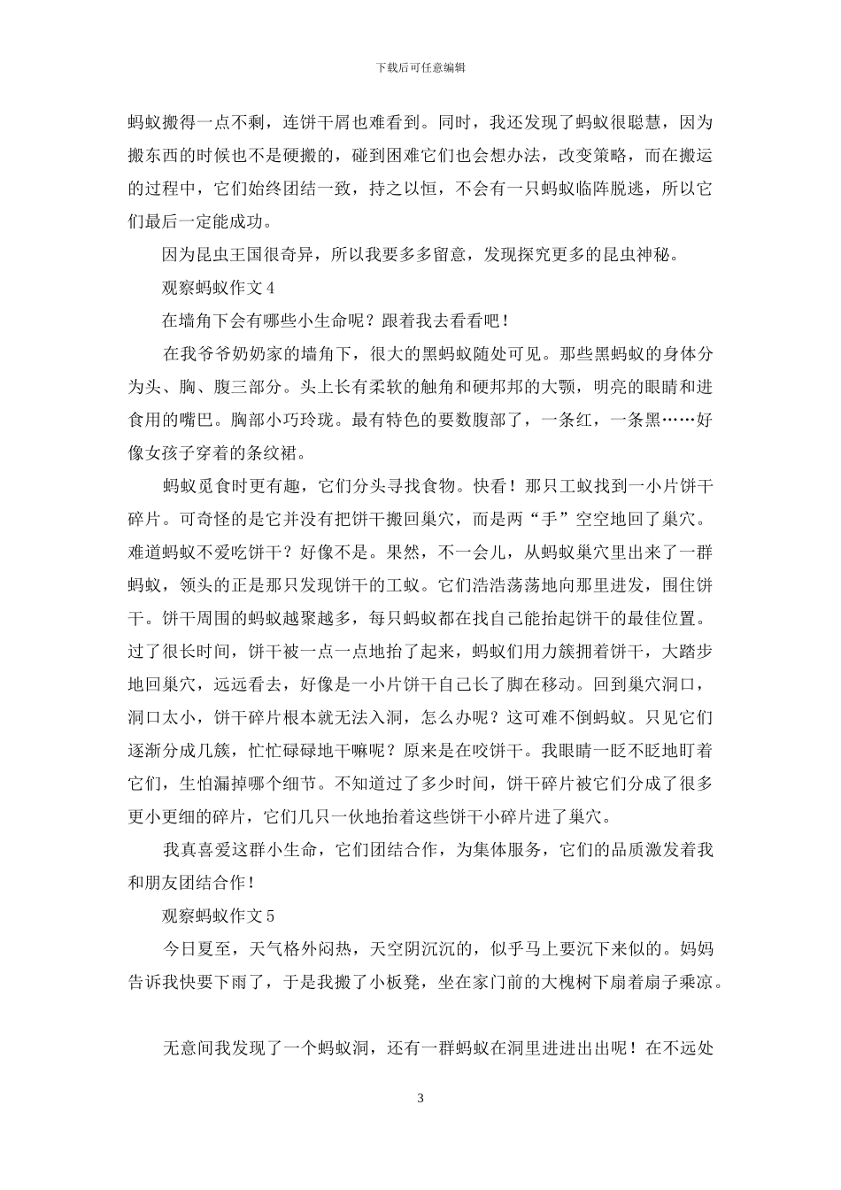 观察蚂蚁作文集锦15篇_第3页