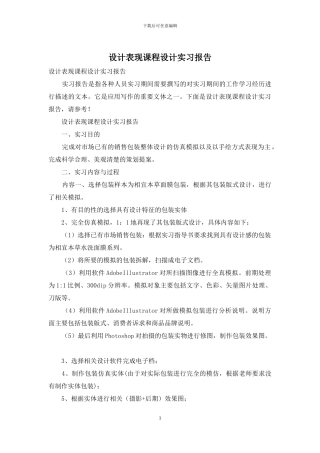 设计表现课程设计实习报告
