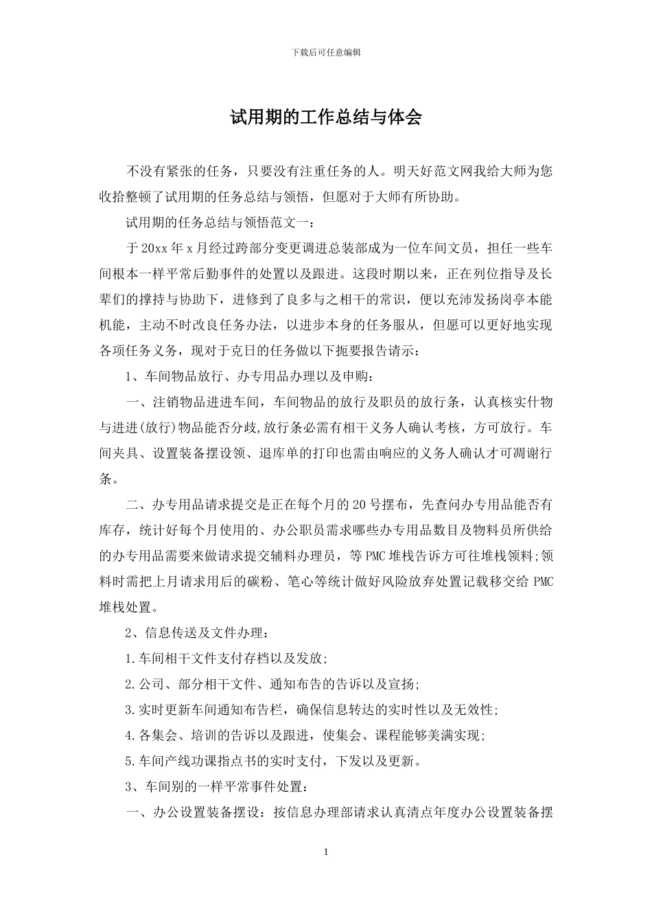 试用期的工作总结与体会_第1页