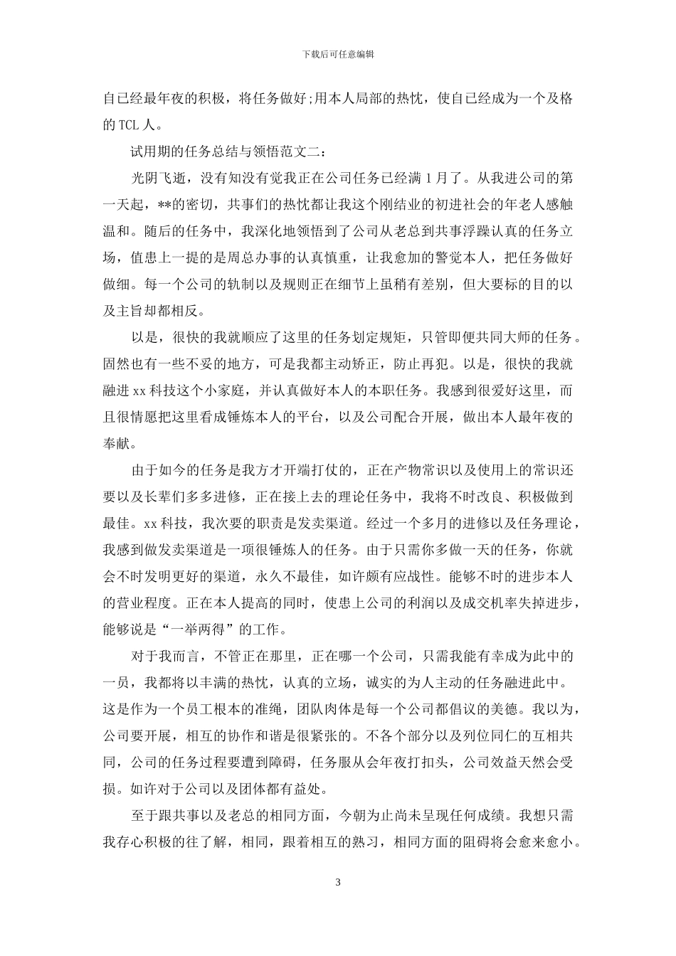 试用期的工作总结与体会_第3页