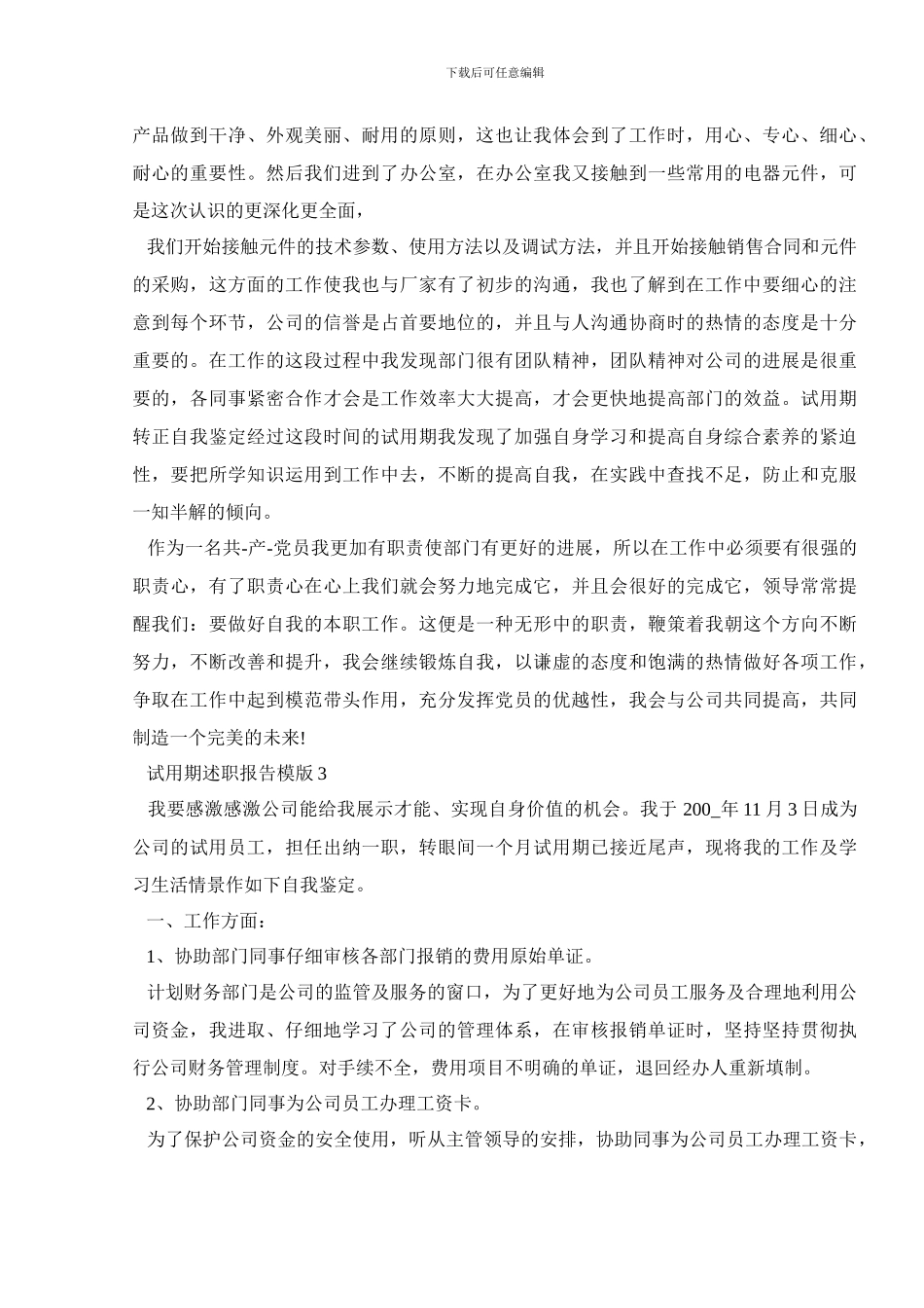 试用期述职报告模版_第3页