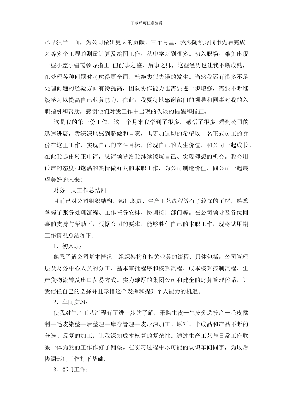 财务一周工作总结2024_第3页