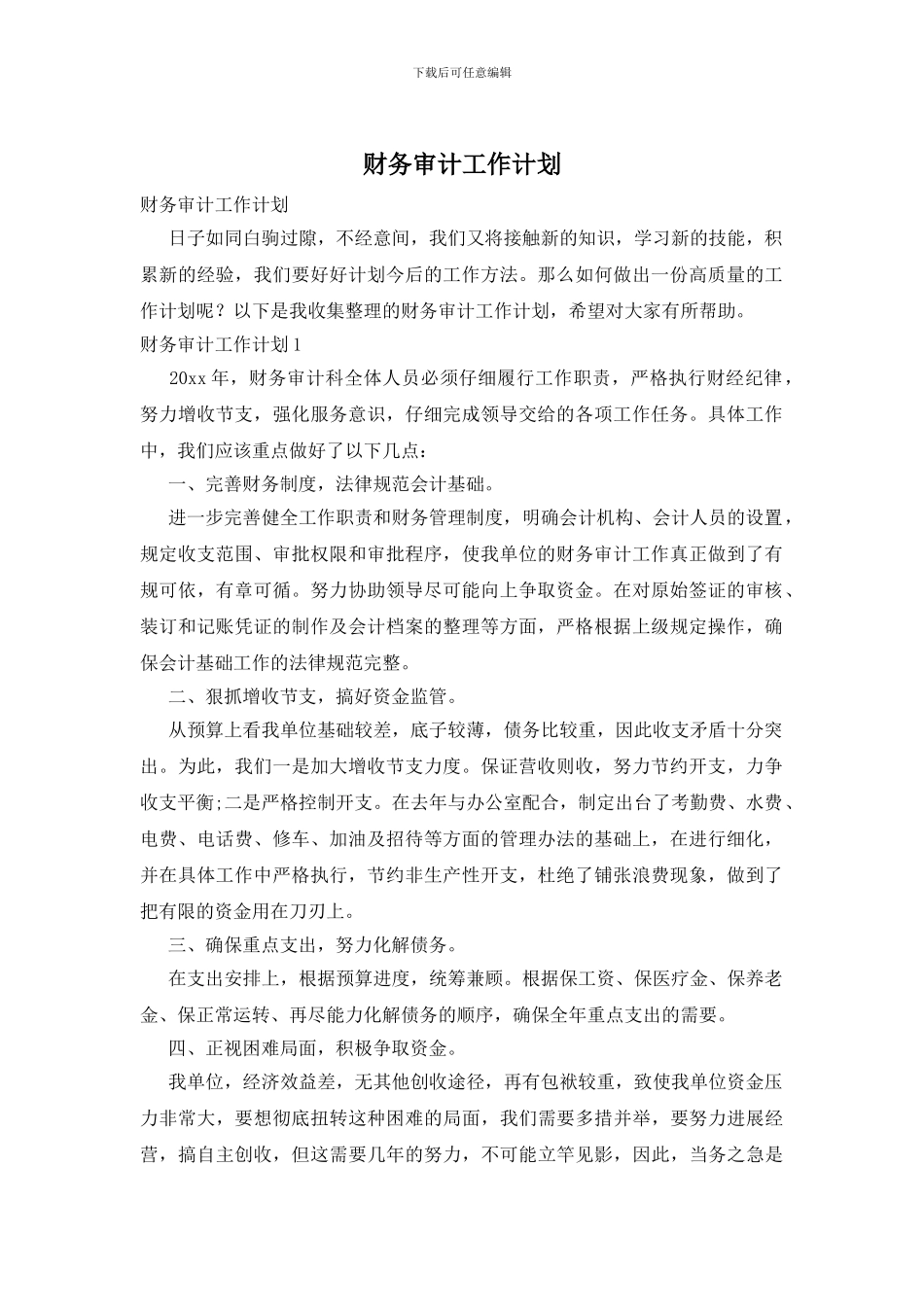 财务审计工作计划_第1页