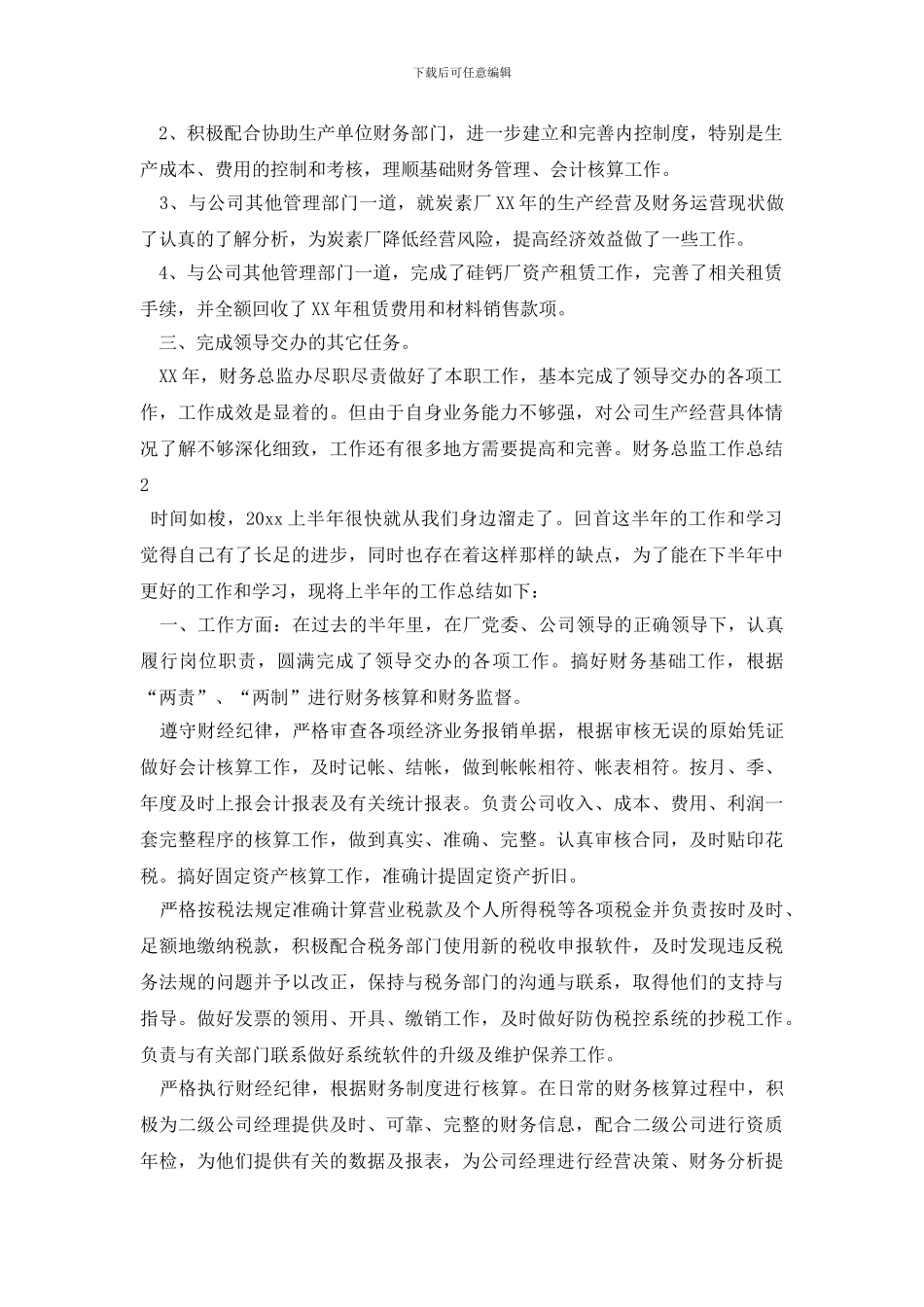 财务总监工作总结_第2页