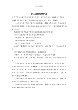 责任追究规章制度