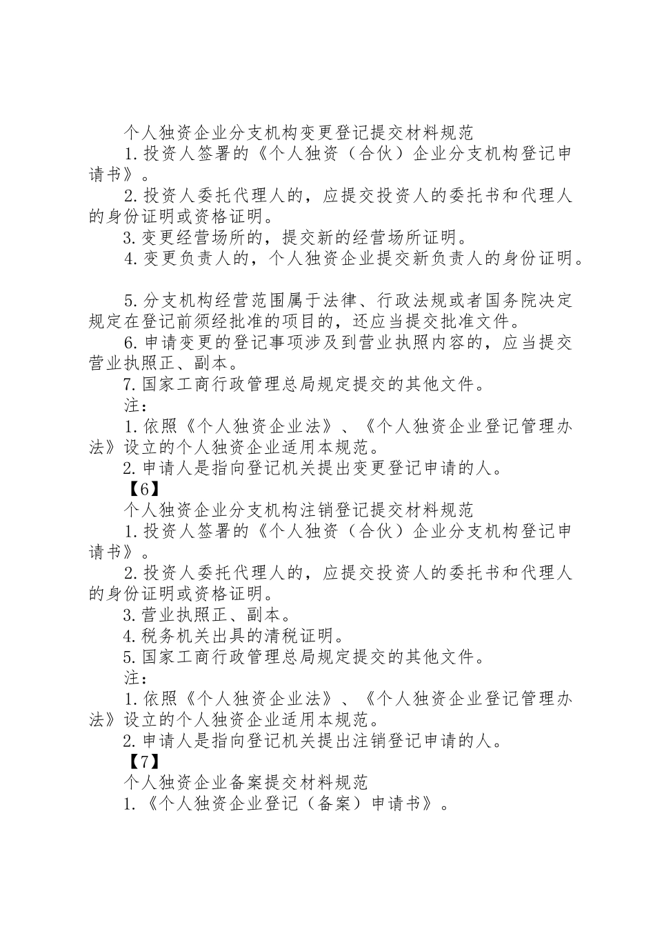 个人独资企业登记提交材料规范_第3页