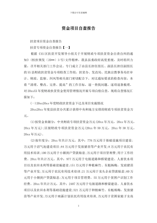资金项目自查报告