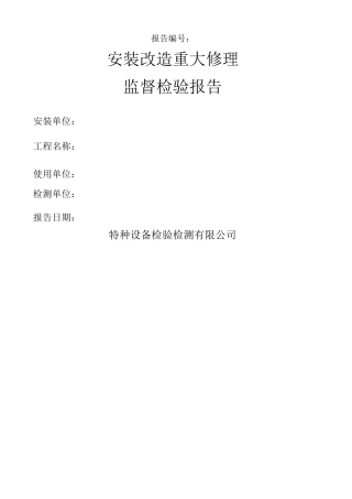 特种设备检验检测报告 