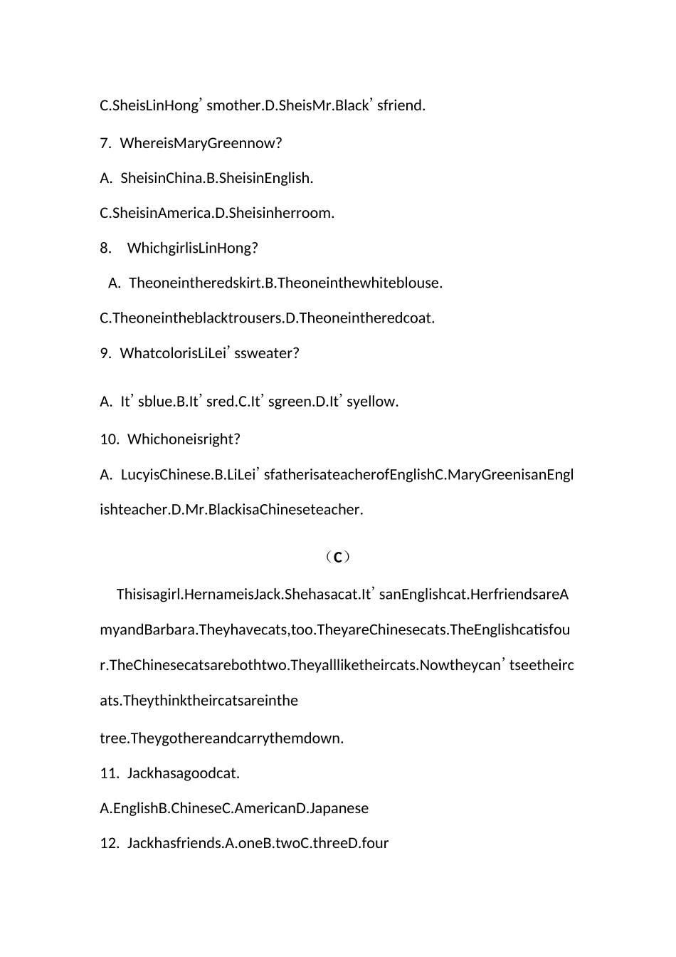 (完整版)职高英语试题库阅读理解_第2页