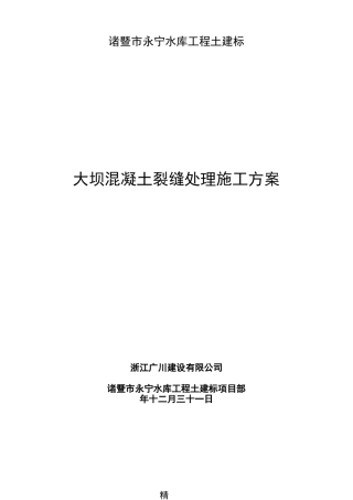 大坝混凝土裂缝处理现场施工方法
