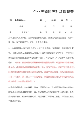 企业应如何应对环保督查 