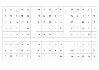 舒尔特表格-直接打印版
