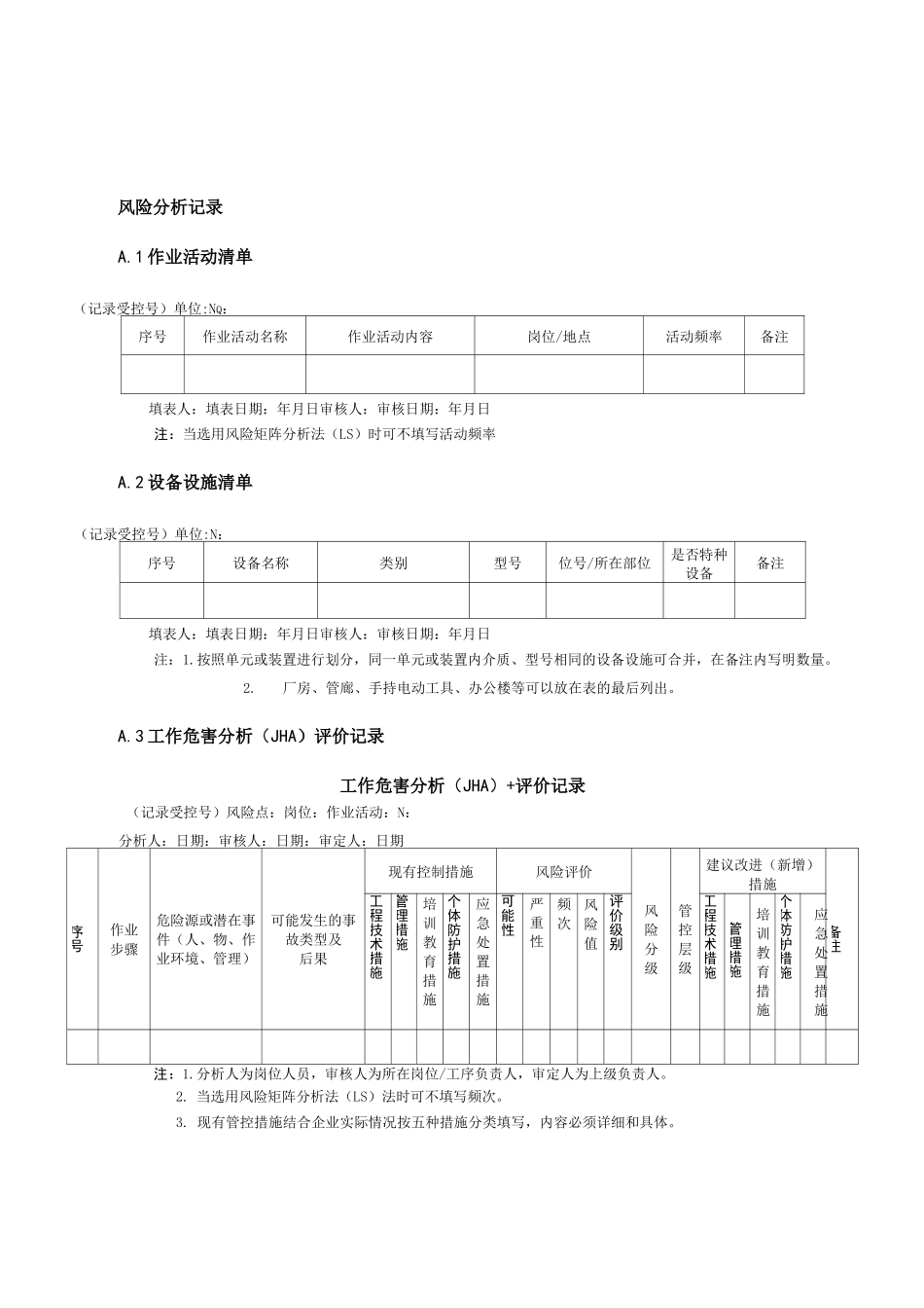 工贸企业双体系表格大全_第2页