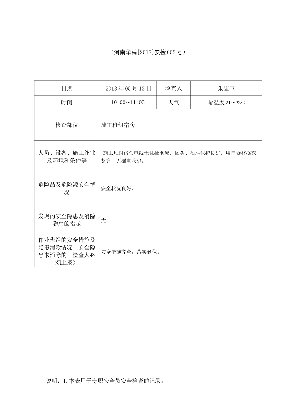 水利工程安全检查资料3安全检查记录_第3页