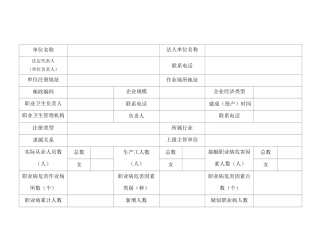 公司职业健康档案模板